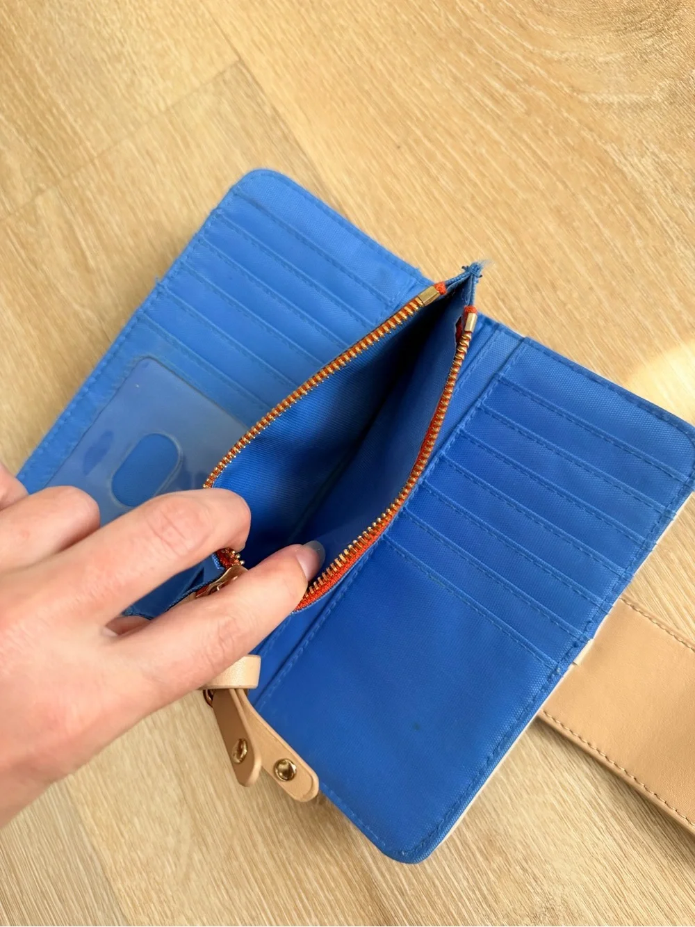 RARE Spartina 449 Turnkey Wallet Boheme Yacht Club Navy Floral Linen Leather